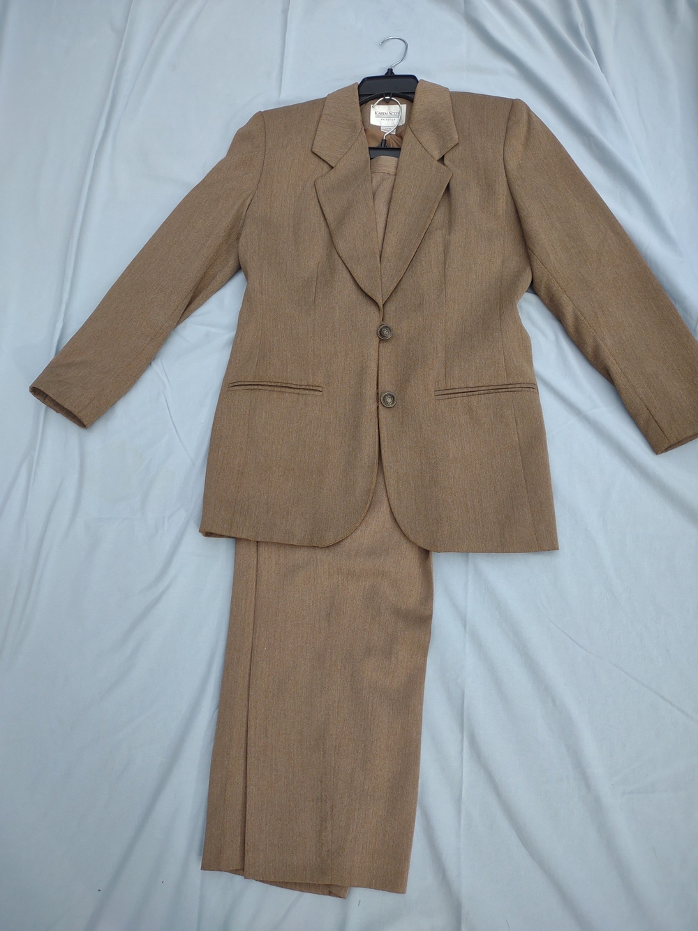 Karen Scott Brown Women's Blazer and Matching Trousers Suit
